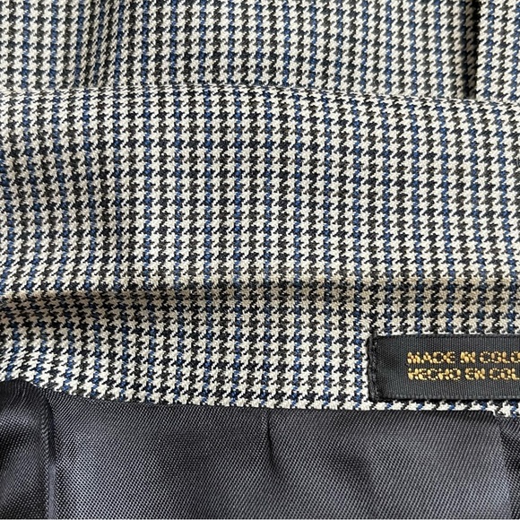 Stafford Men’s Houndstooth Suit Blazer Jacket Size 40R Two Button Suiting - Picture 12 of 12